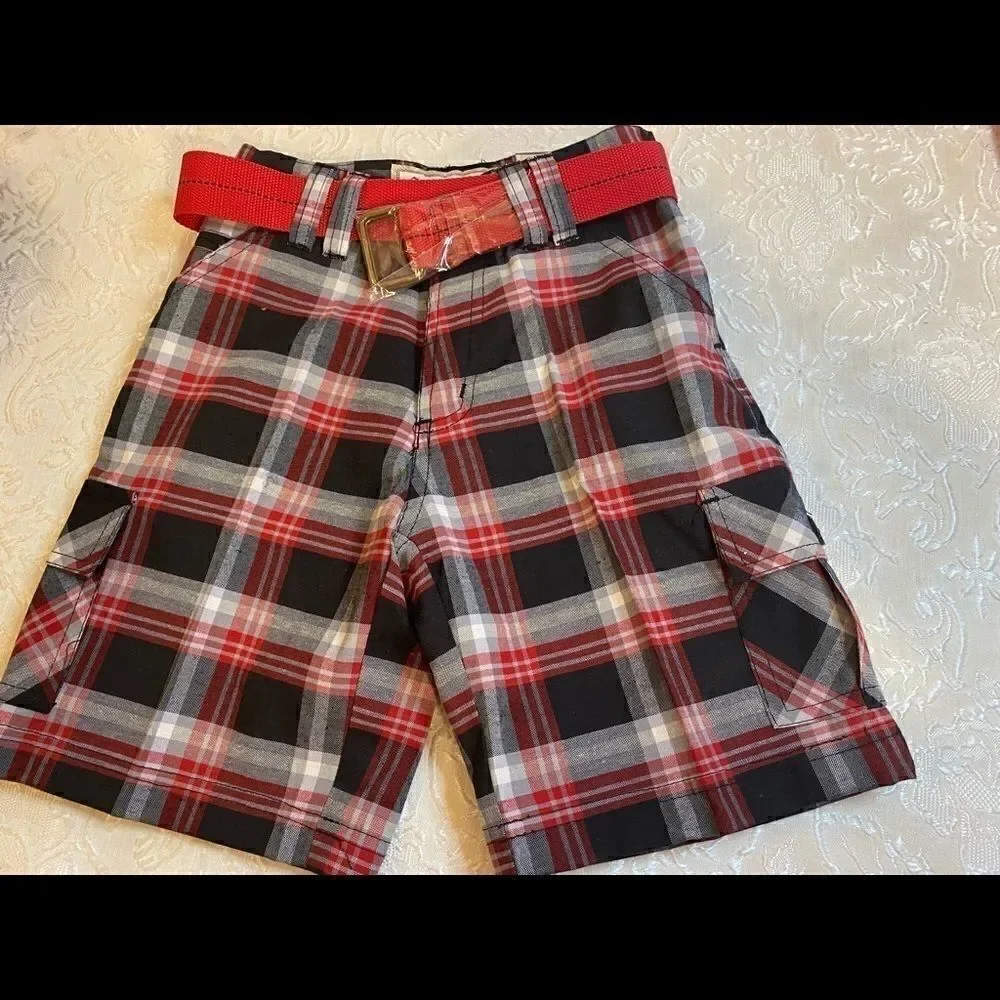 Kids Seven Souls Boys Plaid Fashion Shorts Size 5